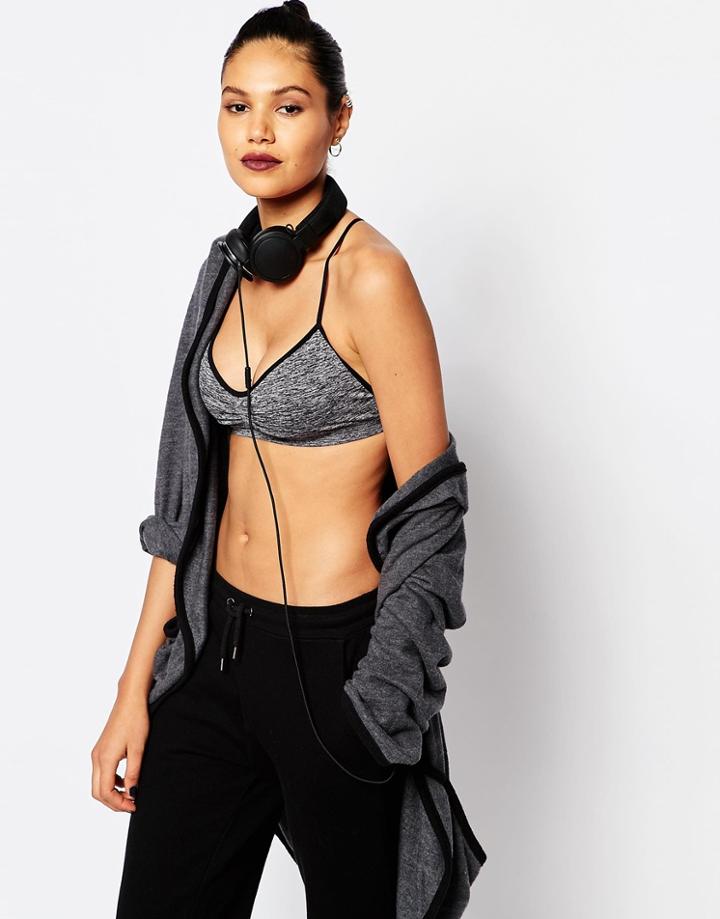 South Beach Soft Strappy Bralette Crop Top - Black
