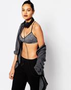 South Beach Soft Strappy Bralette Crop Top - Black