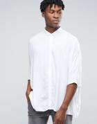 Asos Super Oversized Shirt In White Viscose - White