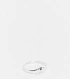 Kingsley Ryan Curve April Birthstone Ring In Sterling Silver With Diamond Crystal