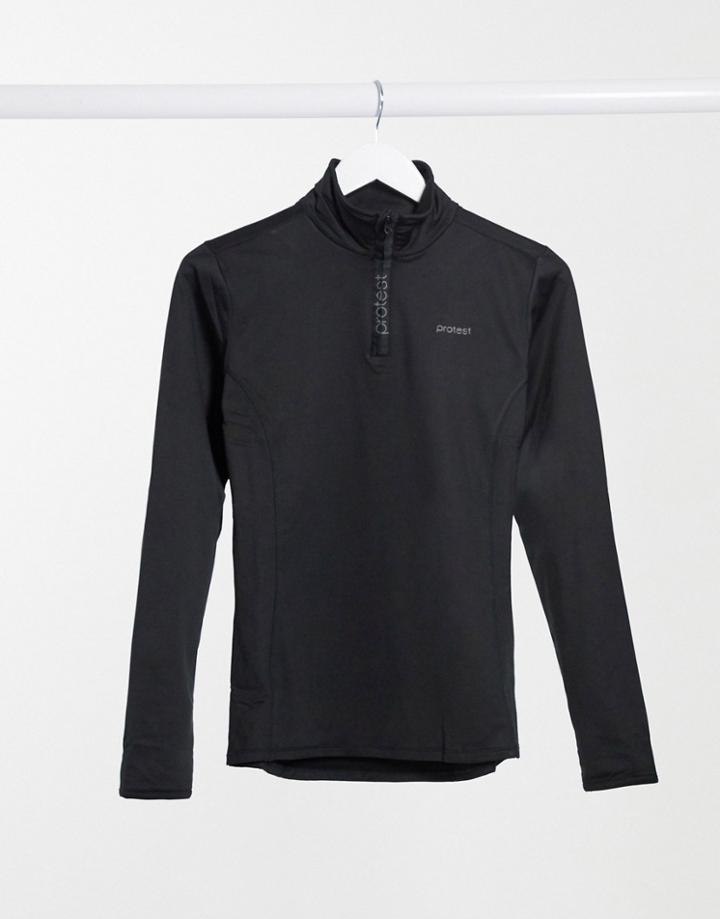 Protest Fabriz 1/4 Zip Top In Black
