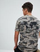 Only & Sons T-shirt In Camo With Back Print - Green