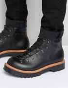 Asos Hiker Boot In Black Leather Made In England - Black