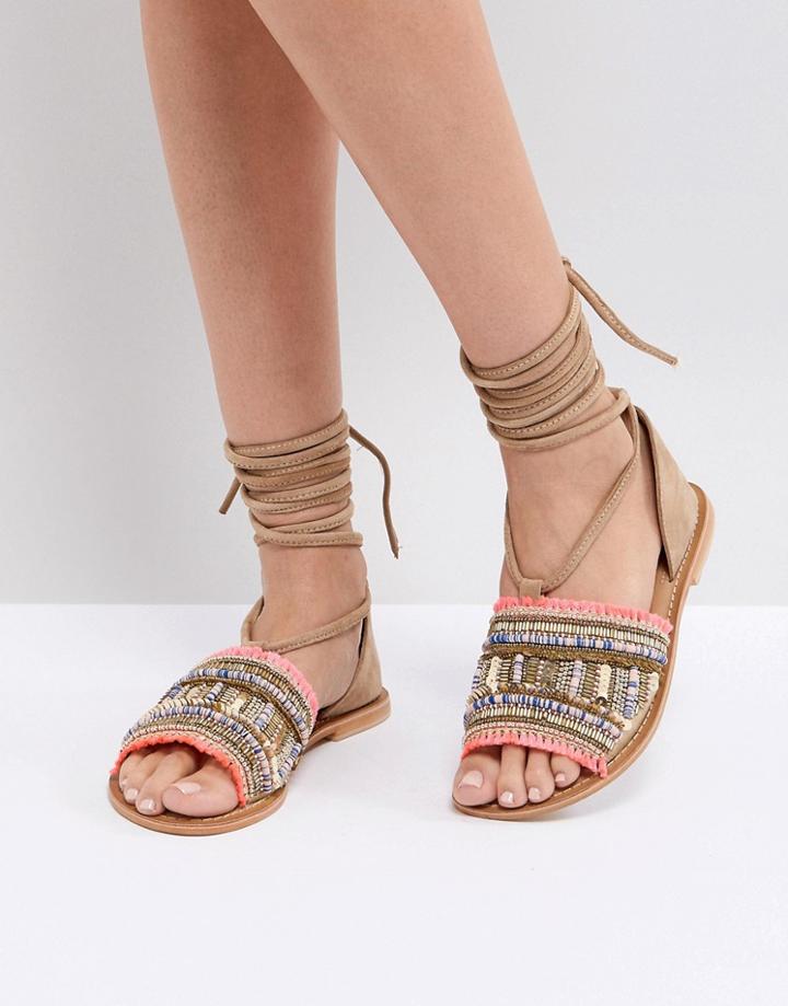 Asos Javinda Suede Embellished Summer Shoes - Multi