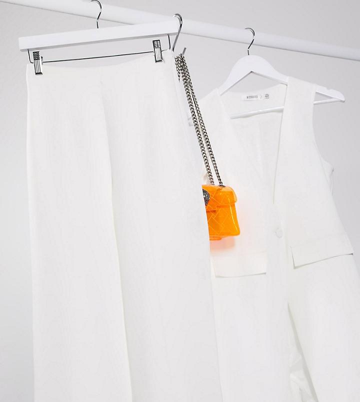 Missguided Two-piece Split Front Wide Leg Pants In White