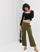 Vero Moda Utility Kick Flare Pants - Green