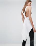 Asos Crepe Tank With Cross Back - White