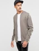 Asos Jersey Bomber Jacket In Gray - Storm Cloud
