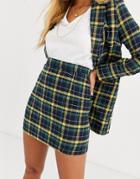 Heartbreak Tailored Mini Skirt In Navy Check