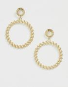 Pieces Pearl Oversized Hoop Earring - Gold