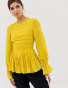 Ted Baker Roobee Pintuck Detailed Blouse - Yellow