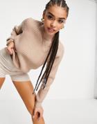 Na-kd Diagonal Detail Sweater In Beige-neutral