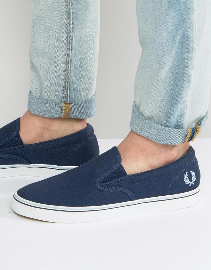 Fred Perry Underspin Slipon Canvas Sneakers - Navy