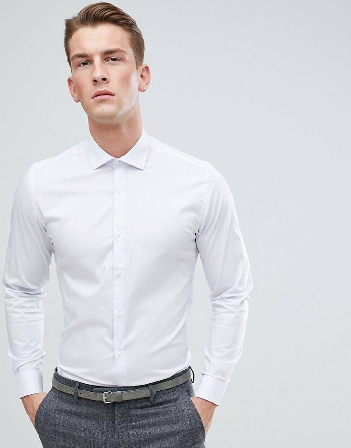 Moss London Extra Slim Shirt In Lilac - Blue