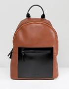 Smih And Canova Leather Backpack Tan Contrast - Tan