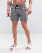Asos Swim Shorts In Dark Green Acid Wash In Mid Length - Green