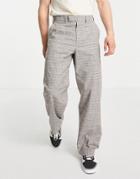 Asos Design Extreme Wide Smart Pants In Brown Prince Of Wales Check