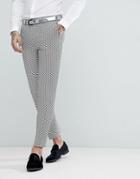 Devil's Advocate Skinny Fit Zig Zag Print Suit Pants - White