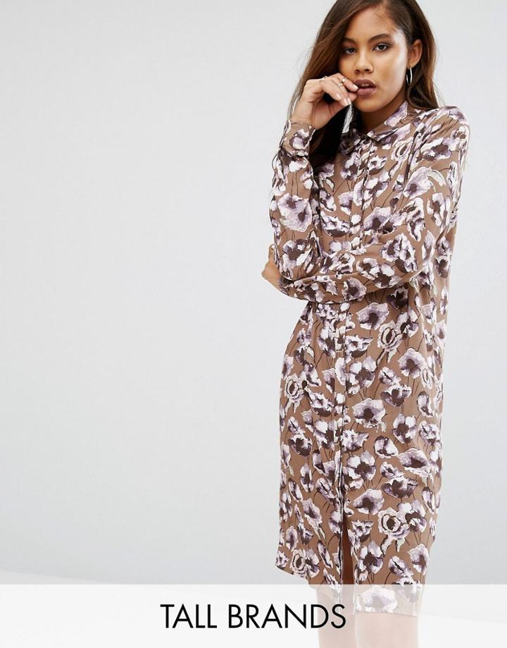 Y.a.s Tall Poppy Printed Shirt Dress - Multi