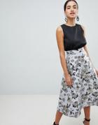 Ax Paris Prom Dress With Jacqaurd Skirt - Black