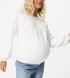 Pieces Maternity Sweater With Cut Out Detail In White