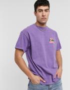 New Look Oversized Varsity Print T-shirt In Purple
