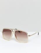 Marc Jacobs Aviator Sunglasses In Ivory - White