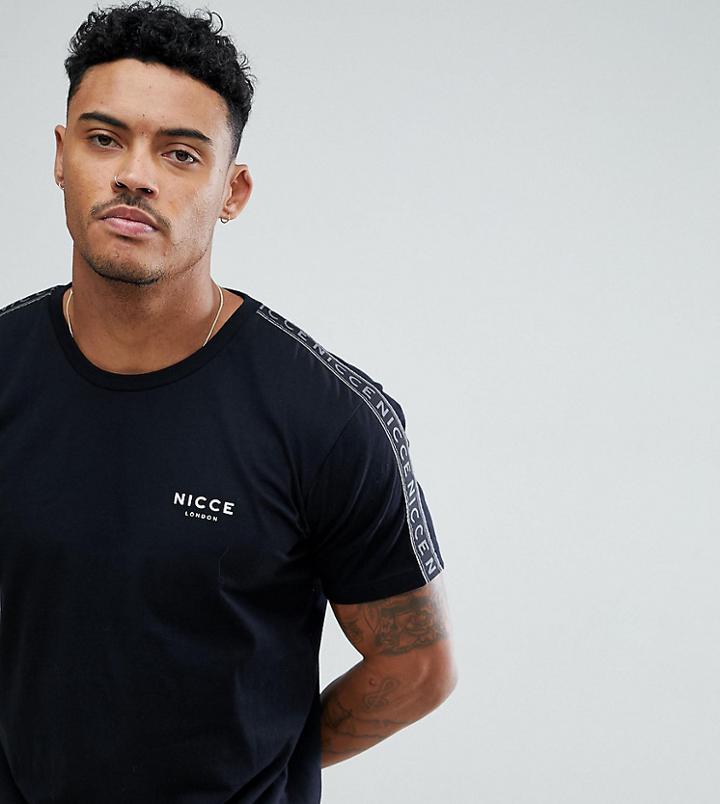 Nicce London T-shirt With Side Stripes Exclusive To Asos - Black