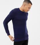 Ted Baker T For Tall Sweater In Chunky Cable Knit With Hem Detail-navy