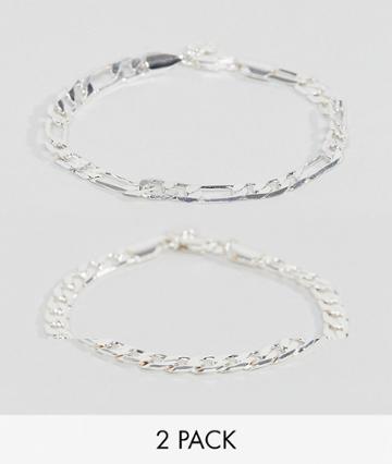 Chained & Able Silver Royal Bracelet In 2 Pack - Silver