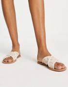 South Beach Crossover Sandals In Beige-neutral