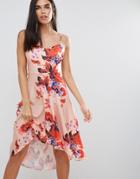 Hope & Ivy Floral Hi Lo Dress - Pink