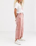 We The Free By Free People Monrow Cropped Wide Leg Jeans-red