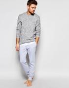 Asos Loungewear Skinny Joggers With Pastel Double Waistband - Gray Marl
