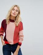 Vero Moda Block Print Sweater - Pink