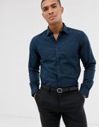 Harry Brown Slim Fit Poplin Shirt-navy