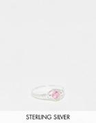 Kingsley Ryan Sterling Silver Wire Wrap Pink Crystal Ring