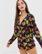 Asos Design Mix & Match Fruit Pyjama Shirt - Multi
