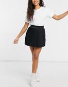 Asos Design Jersey Pleated Sporty Mini Skirt In Black