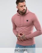 Good For Nothing Hoodie In Pink With Chest Logo - Pink