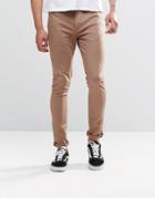 Asos Super Skinny Jeans In Brown - Light Brown
