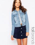 Vero Moda Tall Raw Detail Denim Jacket - Denim