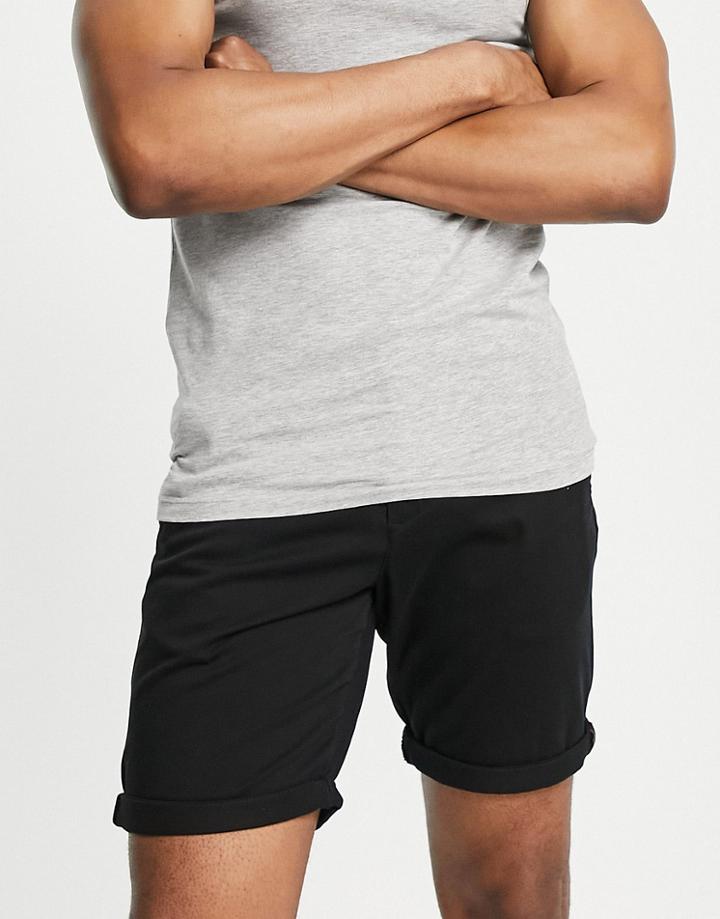 Jack & Jones Intelligence Slim Fit Chino Shorts In Black