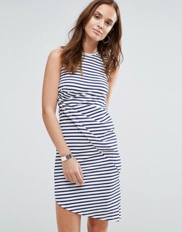 Wal G Stripe Dress - Navy