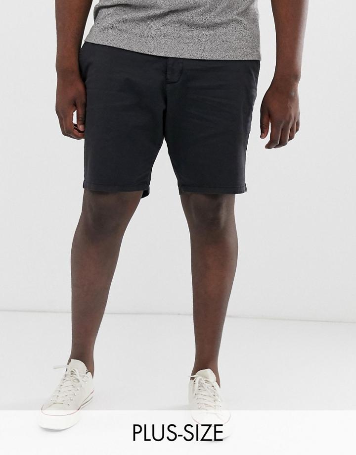 French Connection Plus Slim Fit Peached Cotton Chino Shorts