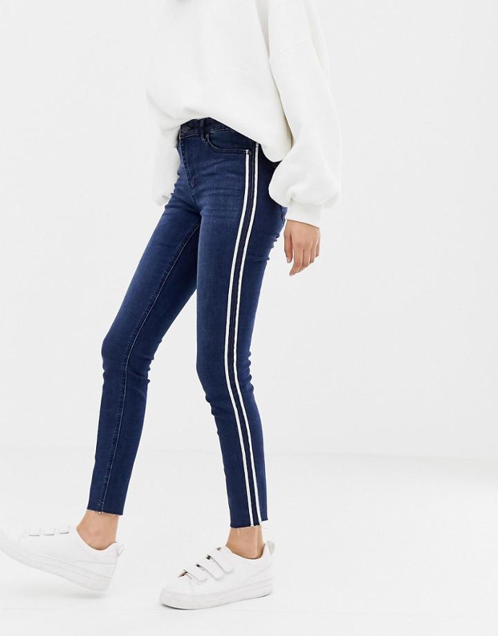 Only Pearl Side Panel Skinny Jeans-blue