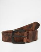 New Look Distressed Leather Belt - Brown