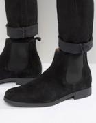 Selected Homme Oliver Suede Chelsea Boots - Black