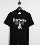 Barbour Beacon Large Logo T-shirt In Black Exclusive At Asos