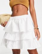 Vero Moda Tiered Mini Skirt In White - Part Of A Set